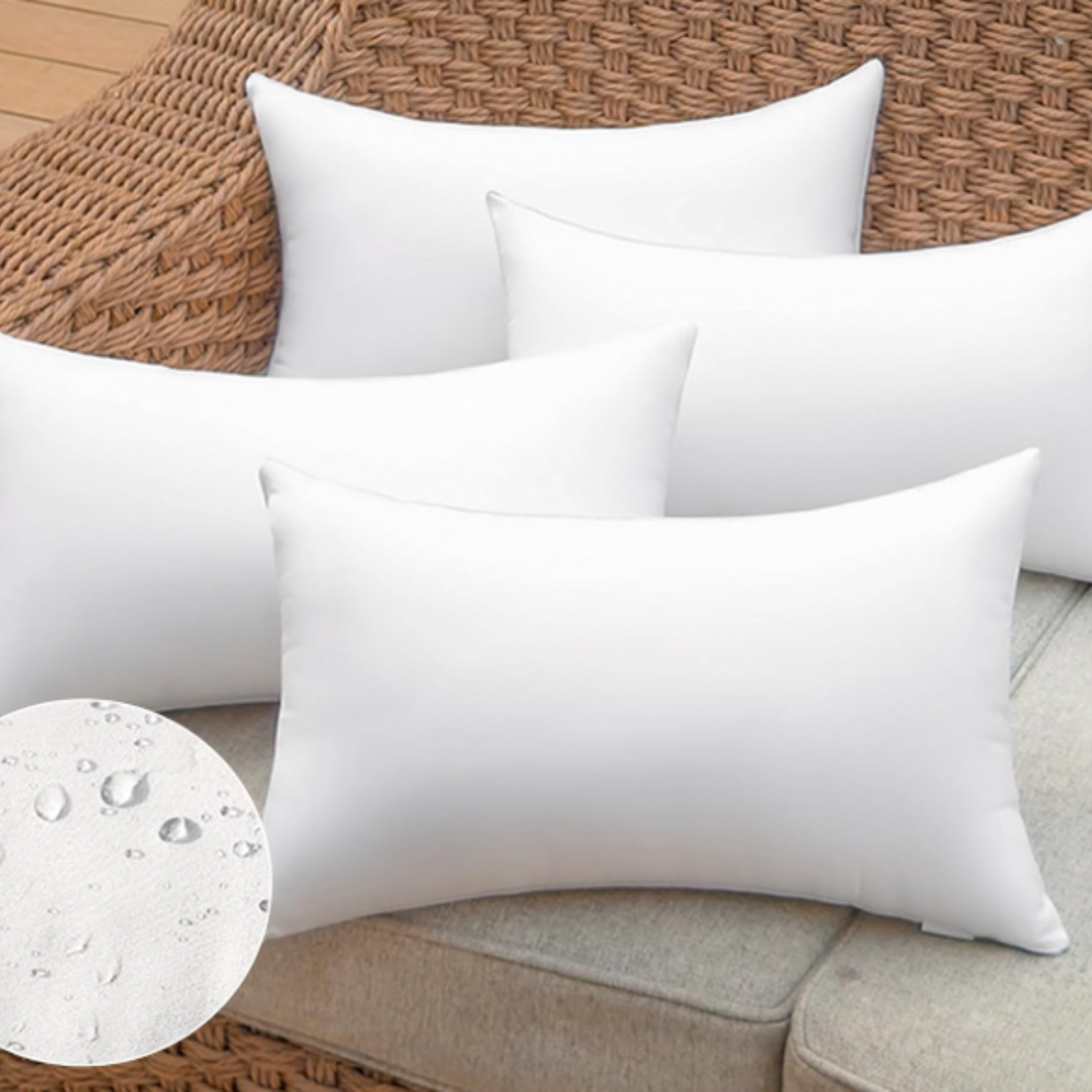 12" × 20" Outdoor Pillow Inserts – Pack of 4