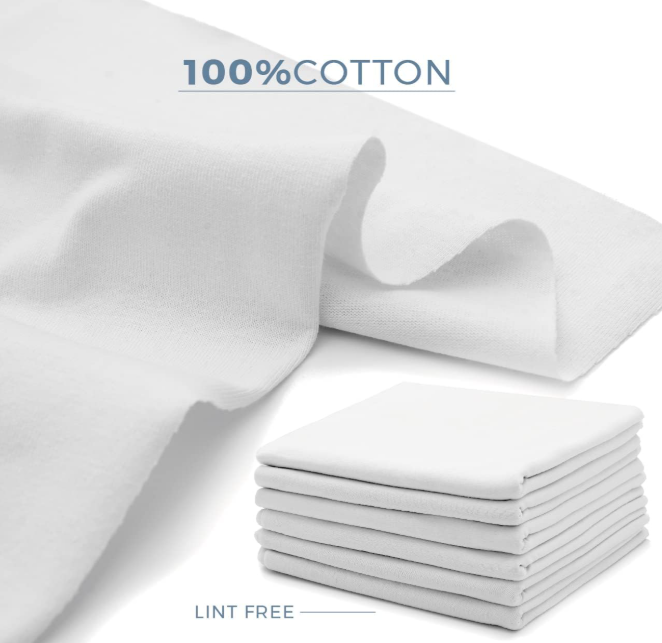 Percost Luxe™ 100% Cotton Lint-Free Cleaning Rags-24PC