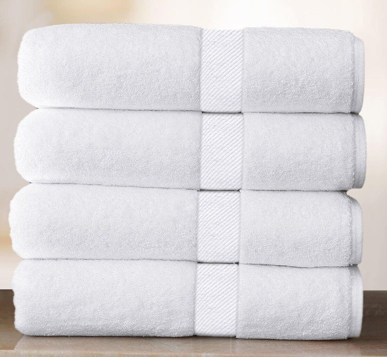 Percost Luxe™Luxury White Bath Towels 24″x50″-12PC