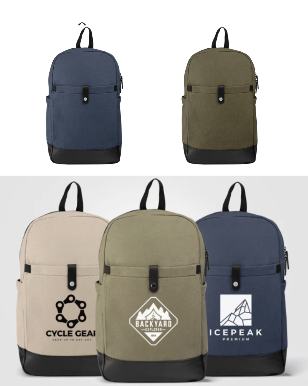 Percost™ Custom Recycled Cotton Canvas Laptop Backpack–12L-MOQ50