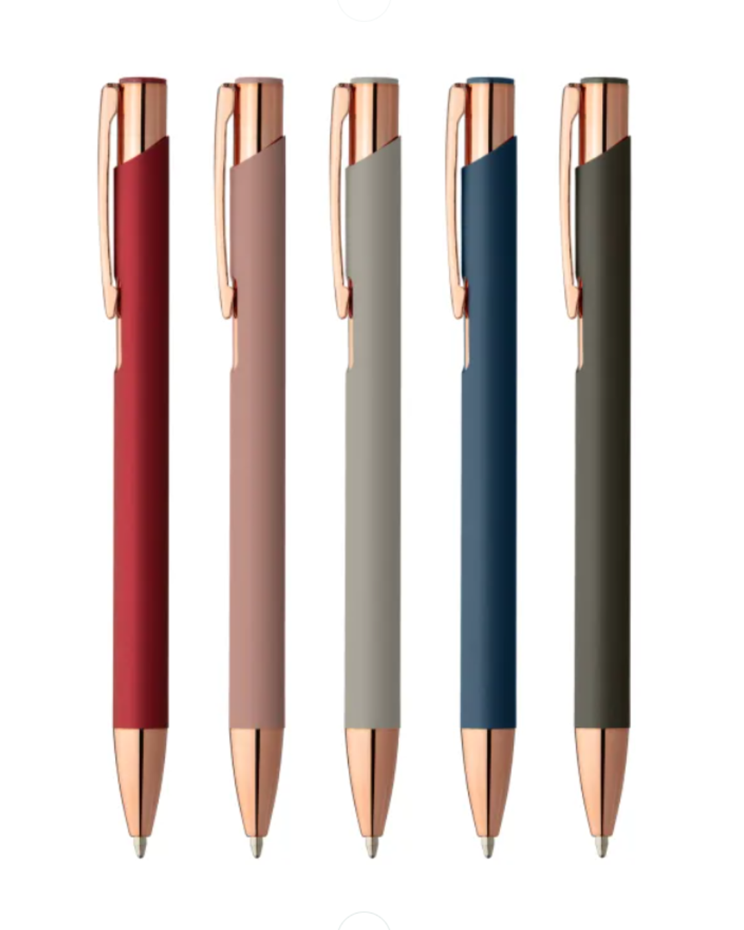 Percost™ Custom Soft-Touch Rose Gold Ballpoint Pen-MOQ100