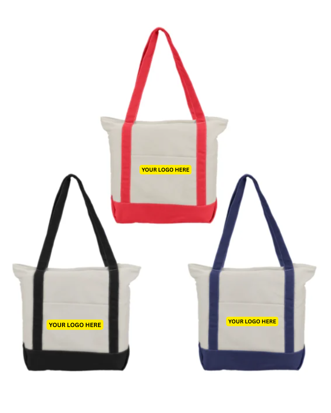 Percost™ Custom 12 oz. Cotton Canvas Tote Bag with Front Pocket-MOQ50