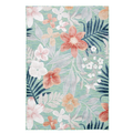 Green & Rust Floral Tropical Area Rug – 5'1" x 7'6"