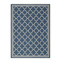 Indoor/Outdoor Courtyard Rug – Navy & Beige Trellis Design-6'7" x 9'6"
