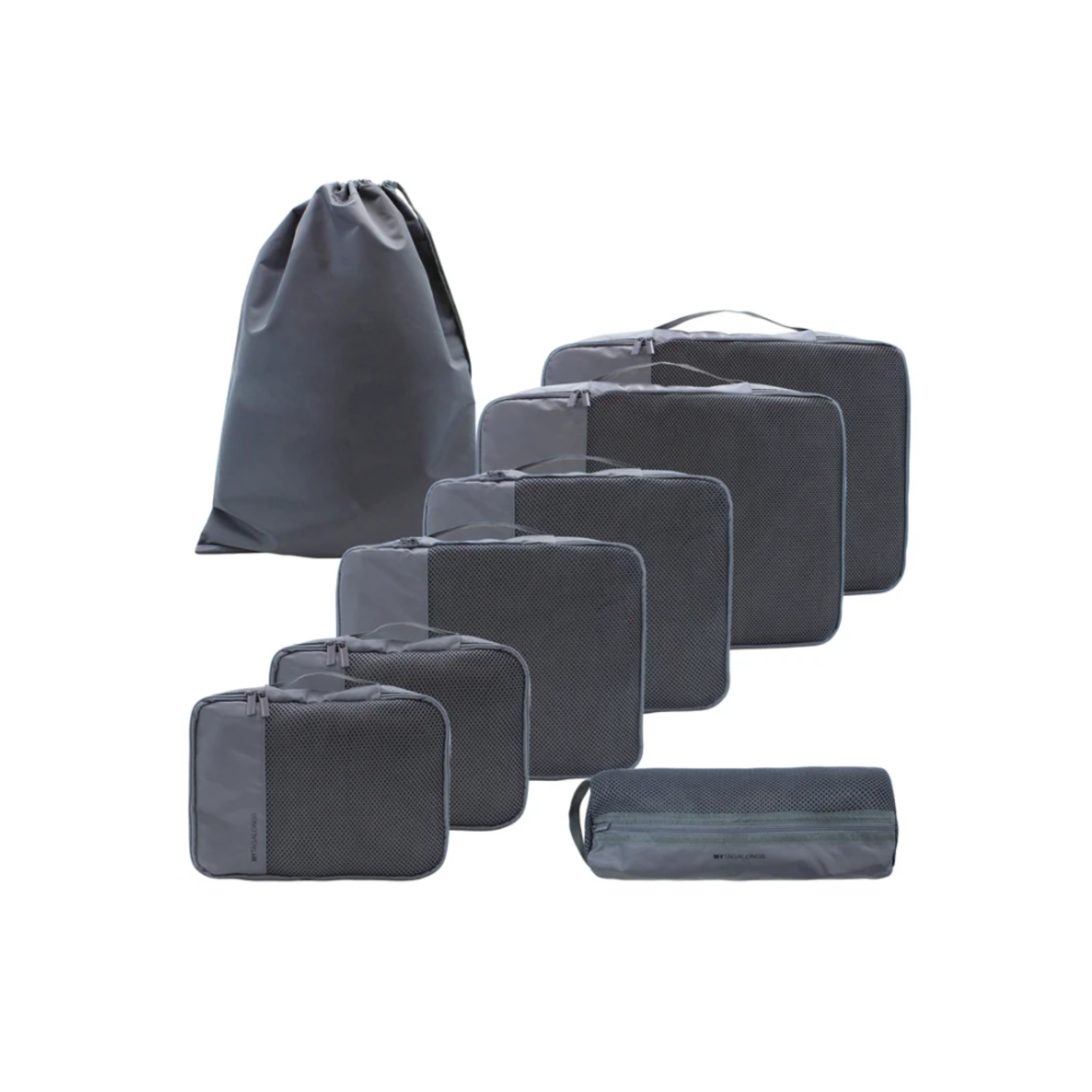 Mytagalongs Set of 8 Packing Cubes & Travel Bags – Lightweight & Washable