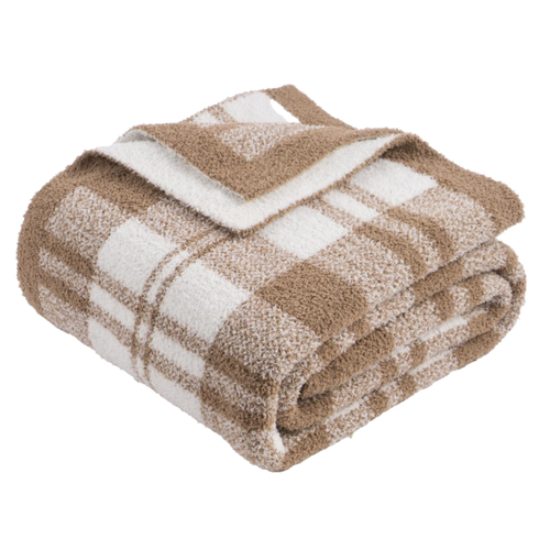 Checkered Knitted Throw Blanket-12PC