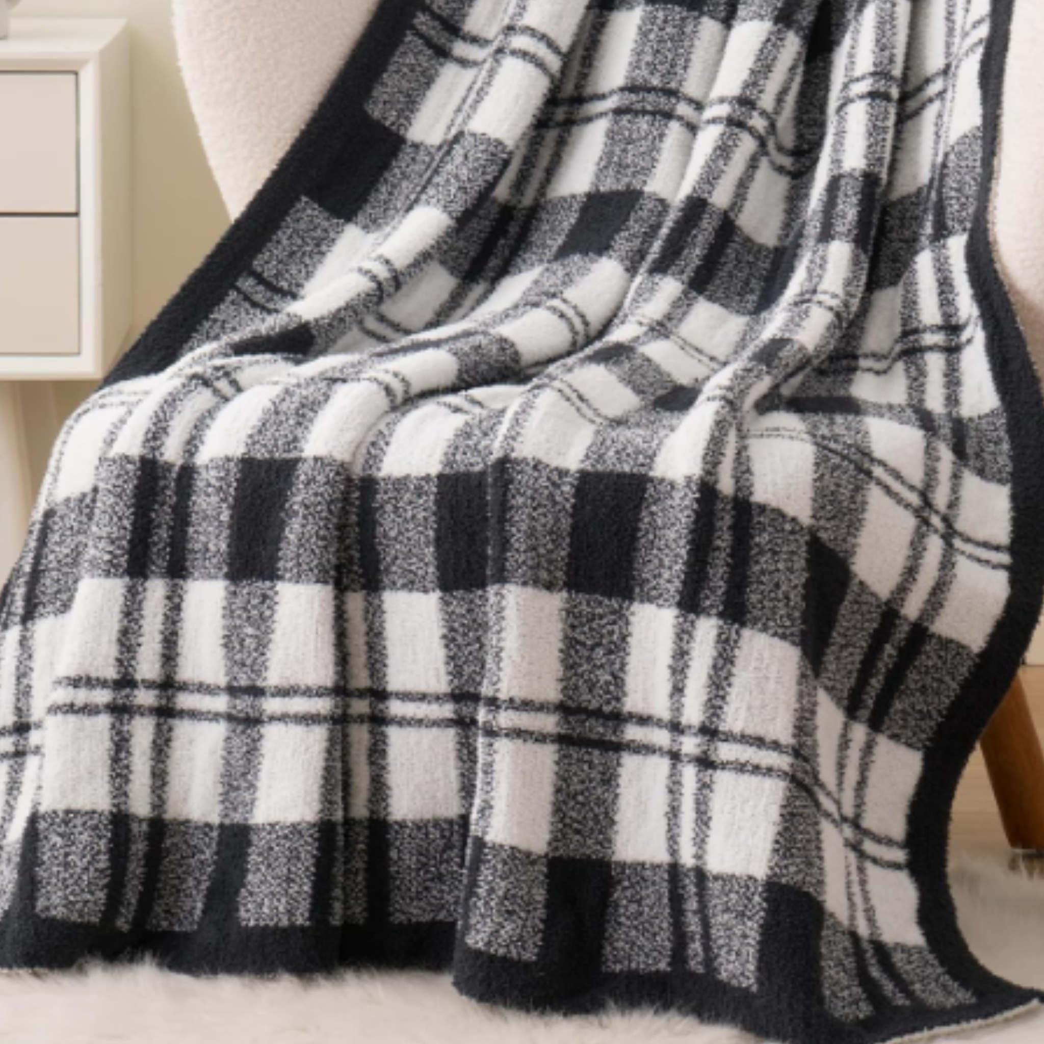 Checkered Knitted Throw Blanket-12PC