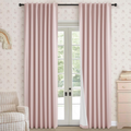 Percost™ 100% Blackout Linen Blend Curtains – 2-Panel Set-Blush Pink