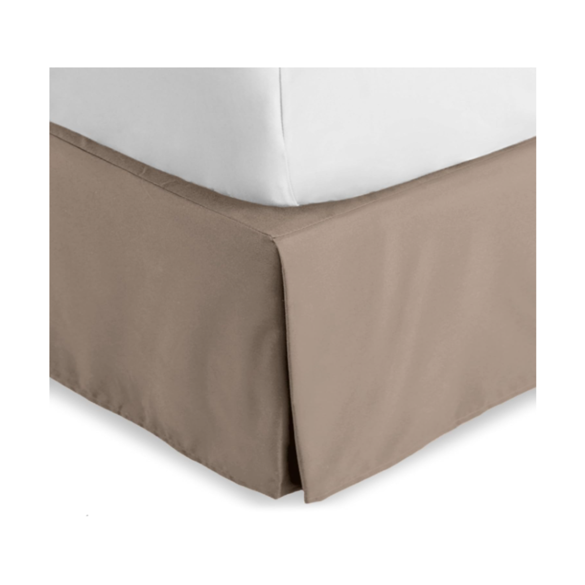 Premium Double-Brushed Microfiber Bed Skirt – Taupe, 15" Drop