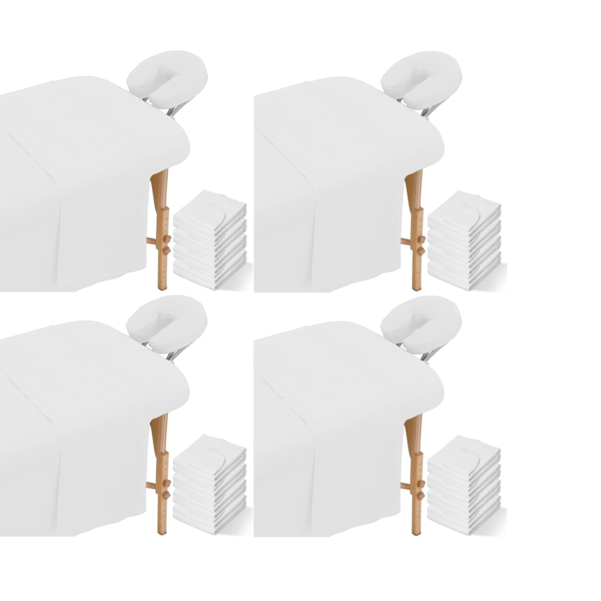 Massage Table Sheet Set – 4-Piece Wrinkle Resistant Microfiber Set-4SETS-16PC