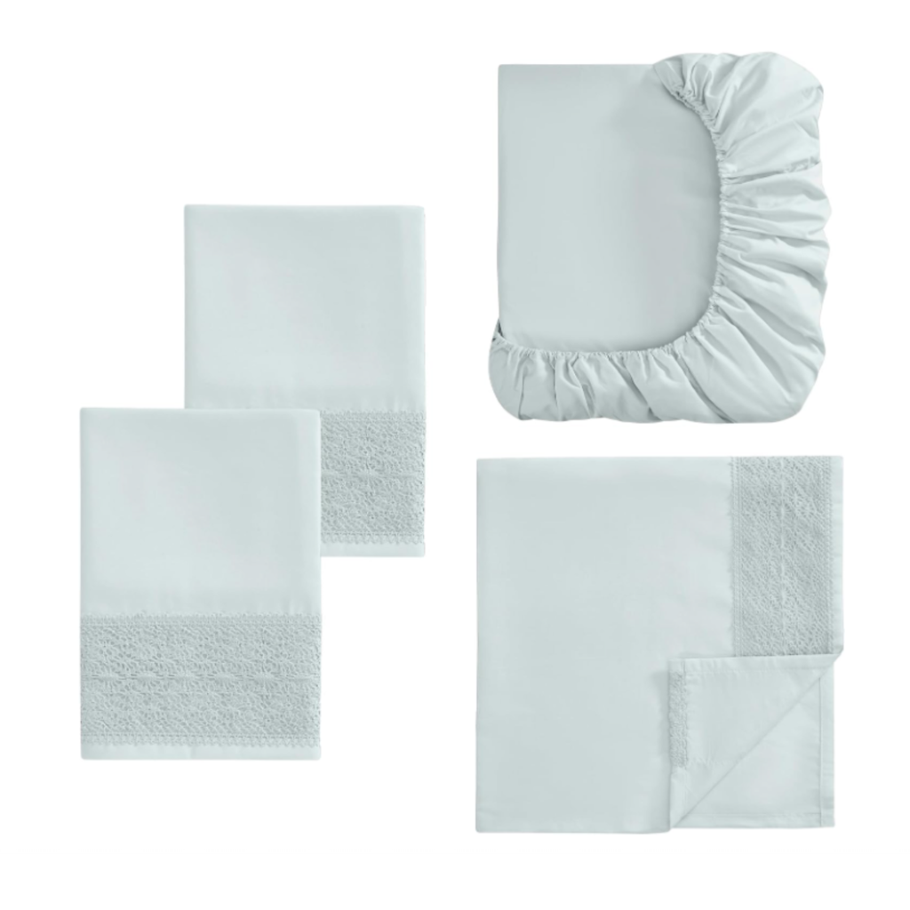 Crochet Lace Microfiber Sheet Set – 14" Deep Pocket-12 Set