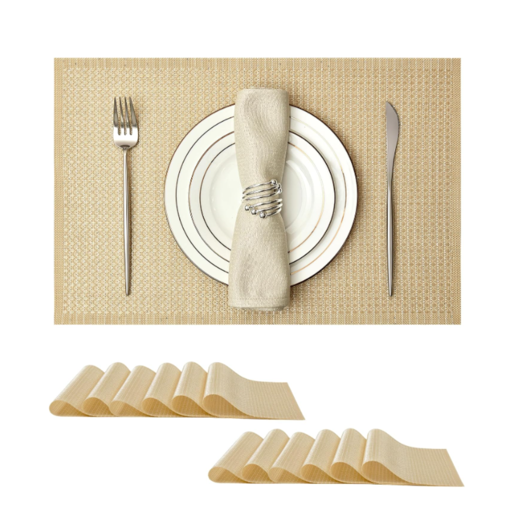 Sparkling Gold Sequin Placemats – Set of 24