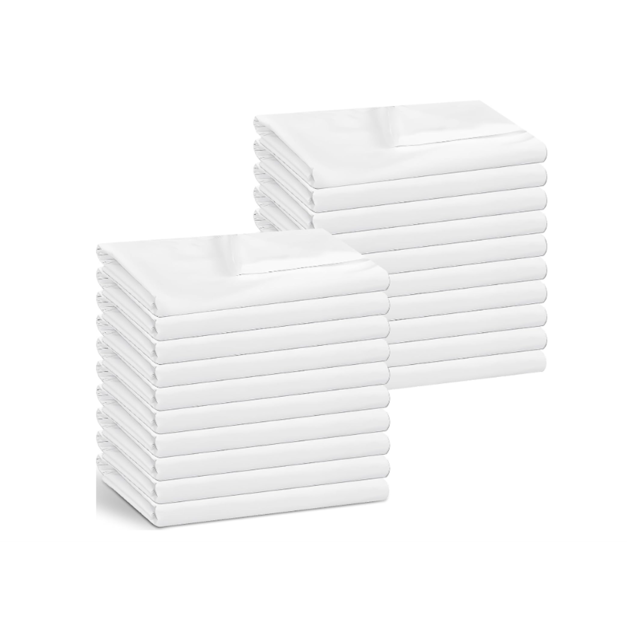 KOYEE 12 PC White Flat Sheets – Soft Microfiber Twin Size