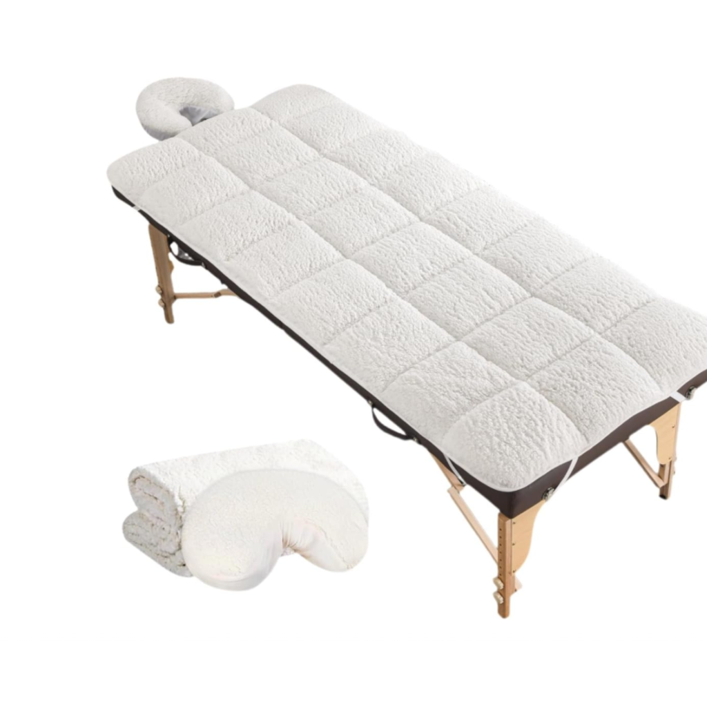 Premium Fleece Massage Table Pad Set with Face Rest Cover-31″ x 72″ -12PC