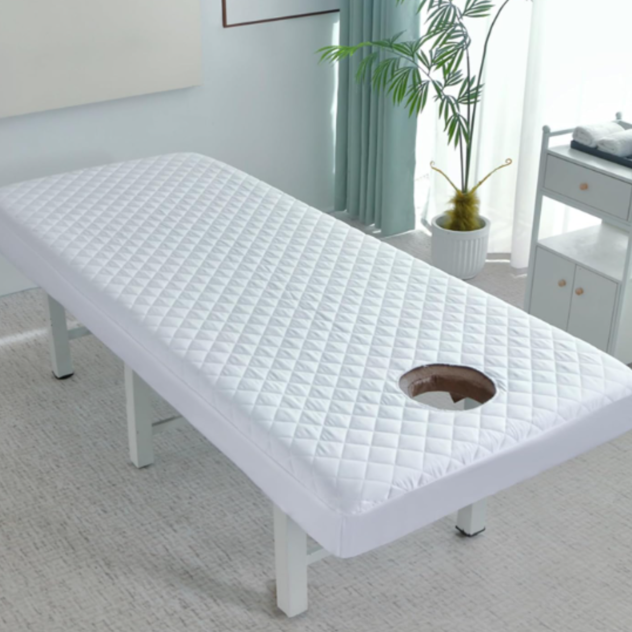 Professional Massage Table Fitted Sheet with Face Hole-12PC