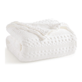 Premium 100% Cotton Waffle Weave Blanket – Queen Size 90 × 90 in-12PC