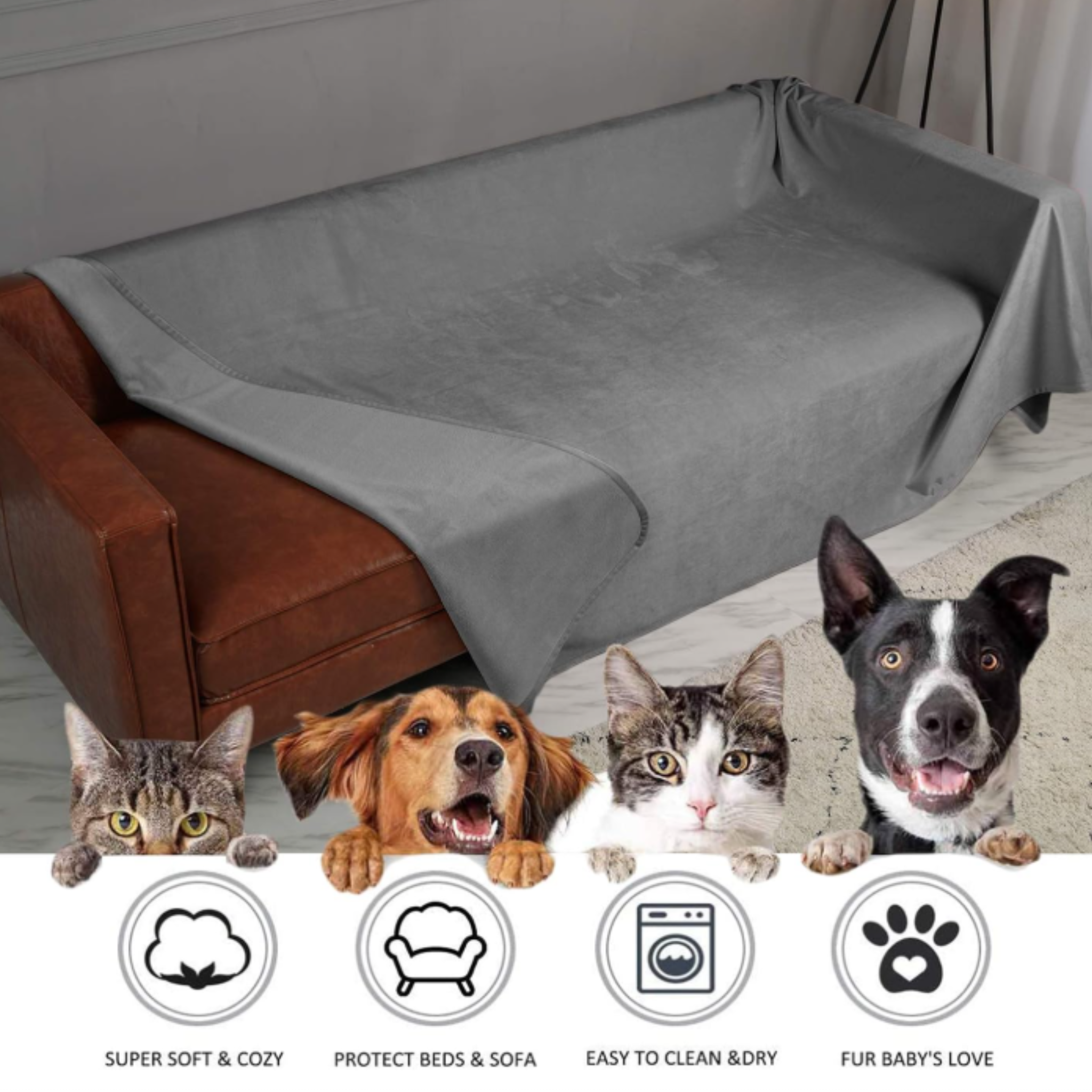 Percost™ Reversible Waterproof Pet Bed Blanket-12PC