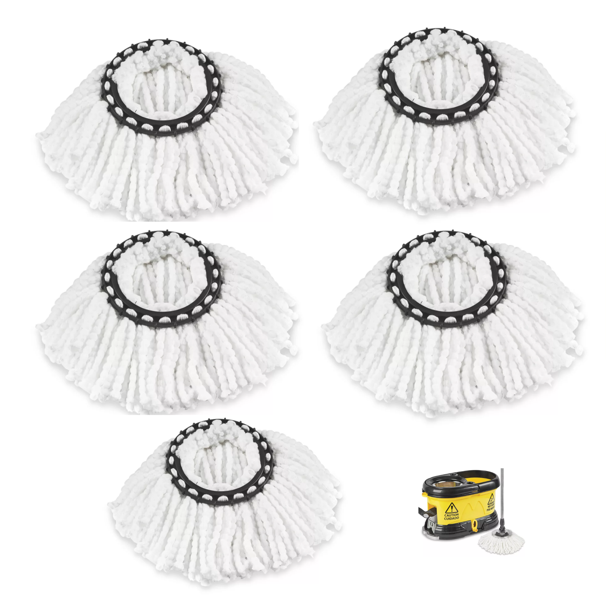 Microfiber Mop Head for Spin Mop System-5PC