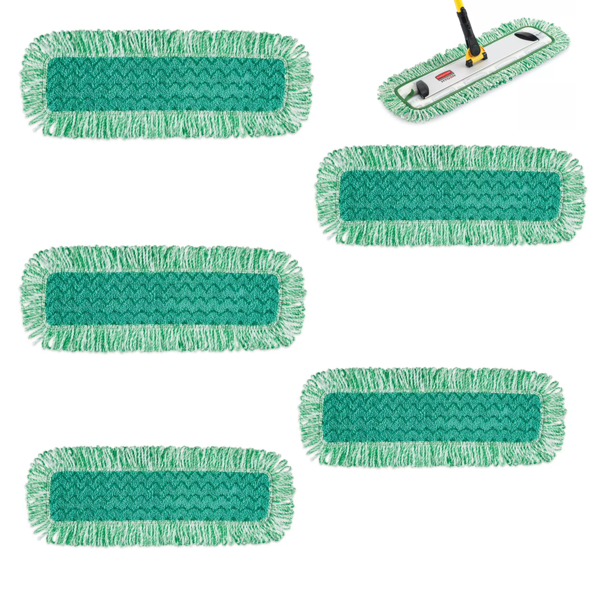 Rubbermaid® HYGEN™ Microfiber Dust Mop Pad – 18", 5-Piece