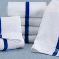 Percost Luxe™ Premium White Blue Stripe Pool Towels 24″x48″-12PC