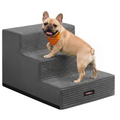 Percost™ 3-Step Foam Pet Stairs for Small Dogs – Dark Grey