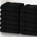 Percost Luxe™ Premium Color Face Towels 12″x12″ –Black-24PC