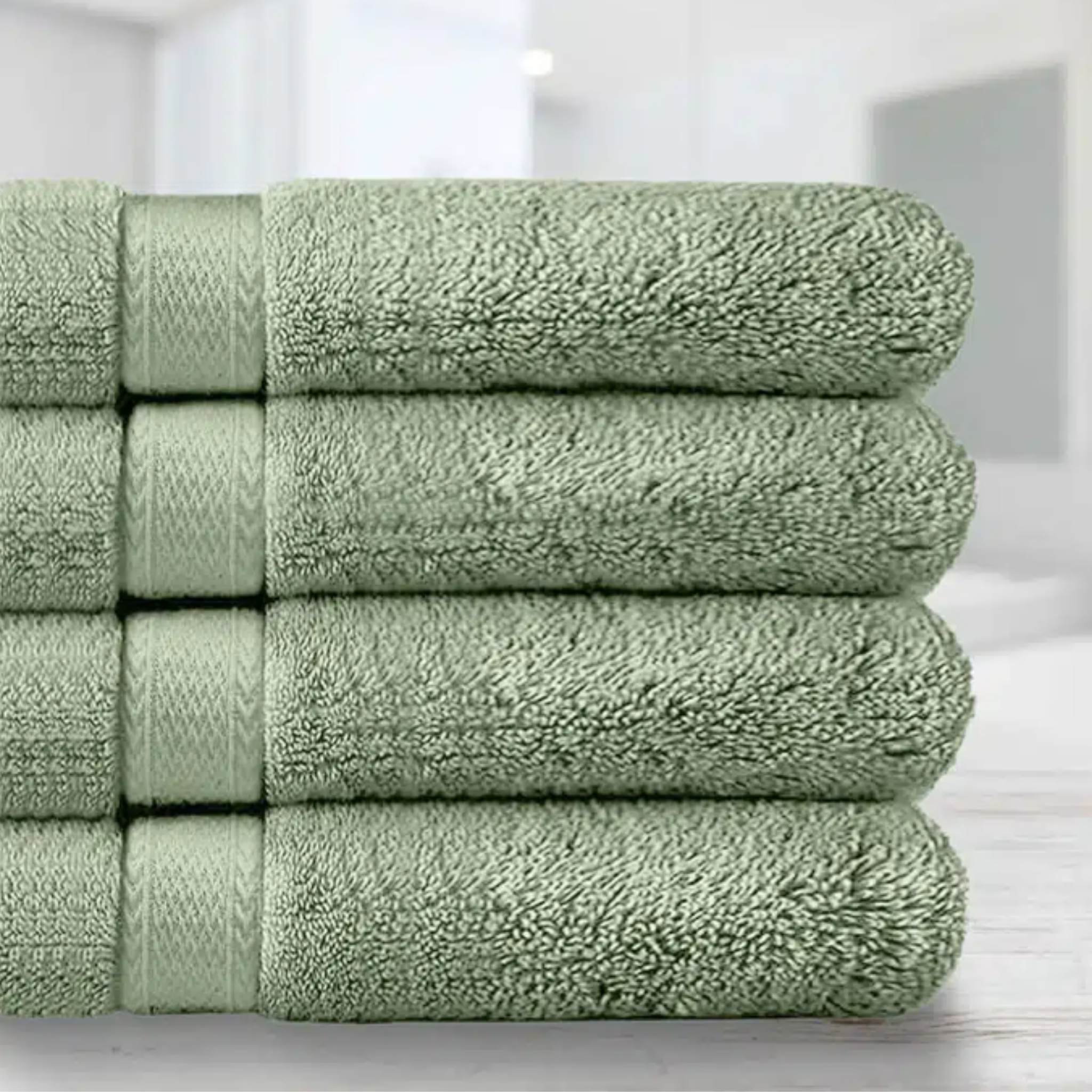 Percost Luxe™ Ultra Luxury Color Bath Sheet 30″x54″ – Light Green-12PC
