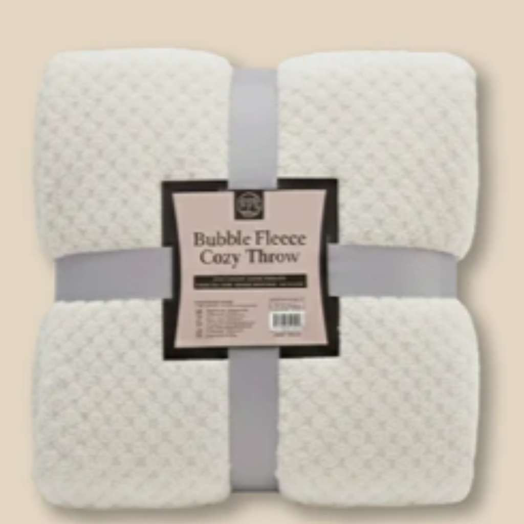 Percost™ Super Soft Bubble Fleece Throw Blanket-12PC