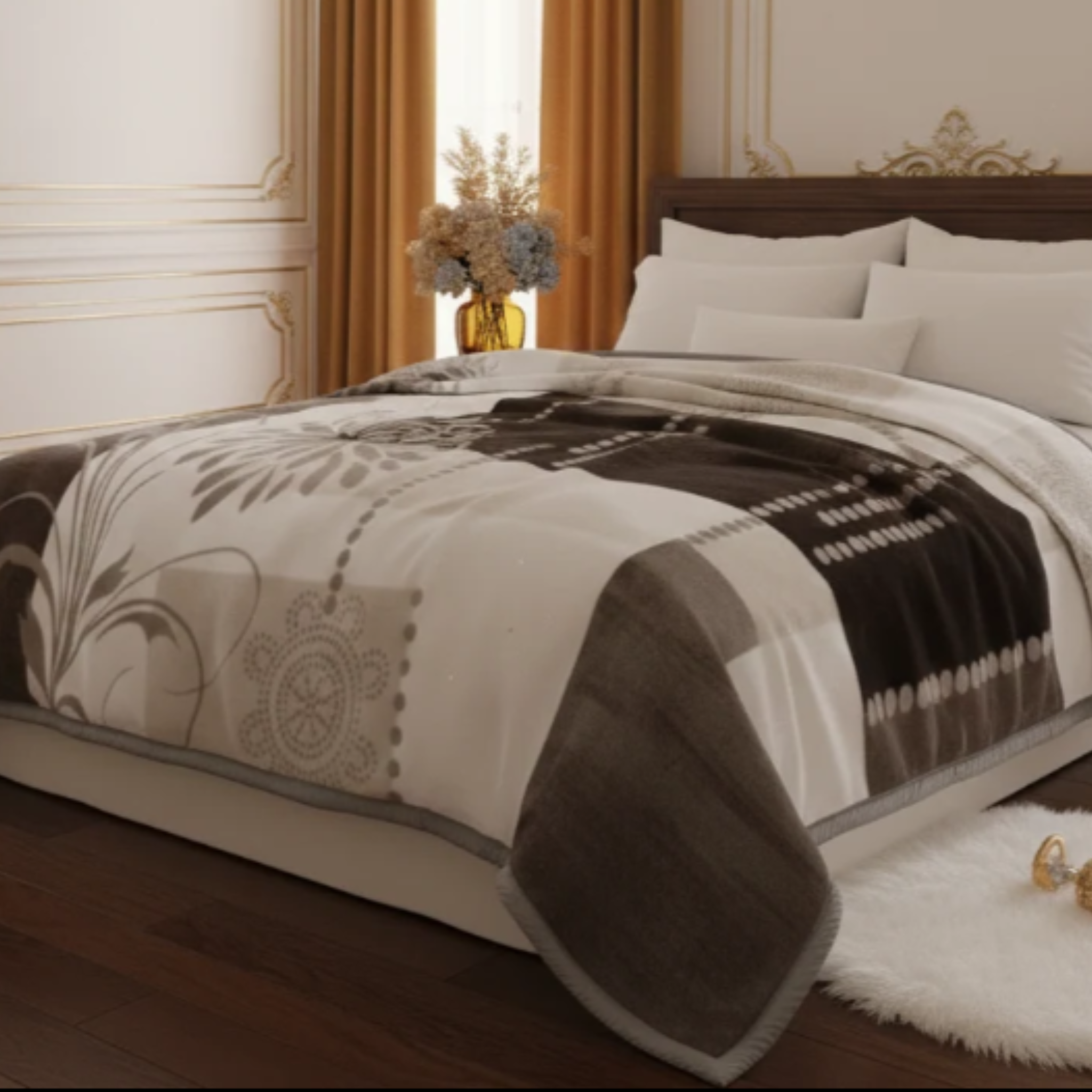 Percost™ 5KG Heavyweight Korean Embossed Mink Blanket – Queen Size (200 × 240 cm)