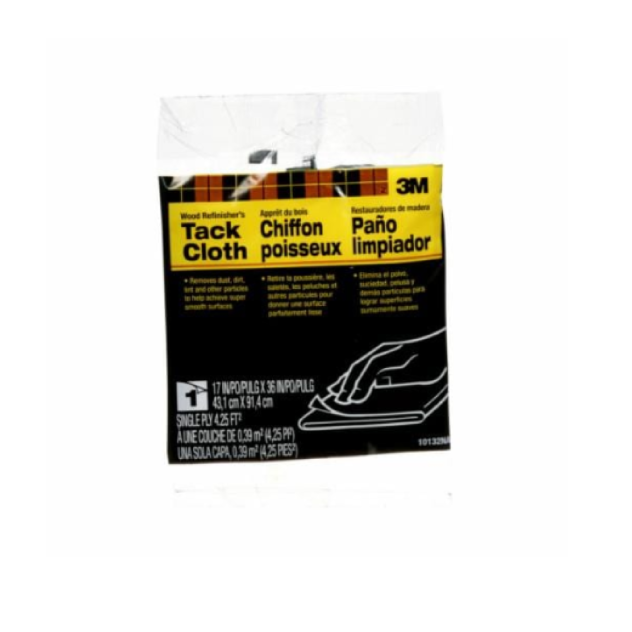 3M™ Wood Refinisher’s Tack Cloth 10132NA – 17" × 36" – 48/CS