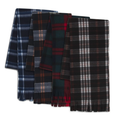 Adult Plaid Fleece Scarves with Fringe – 60" × 8" | 100 Pieces Per Case