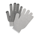 Percost™ Seamless Dotted Work Gloves – Grey 7 Gauge with White Overlock- 12/PK