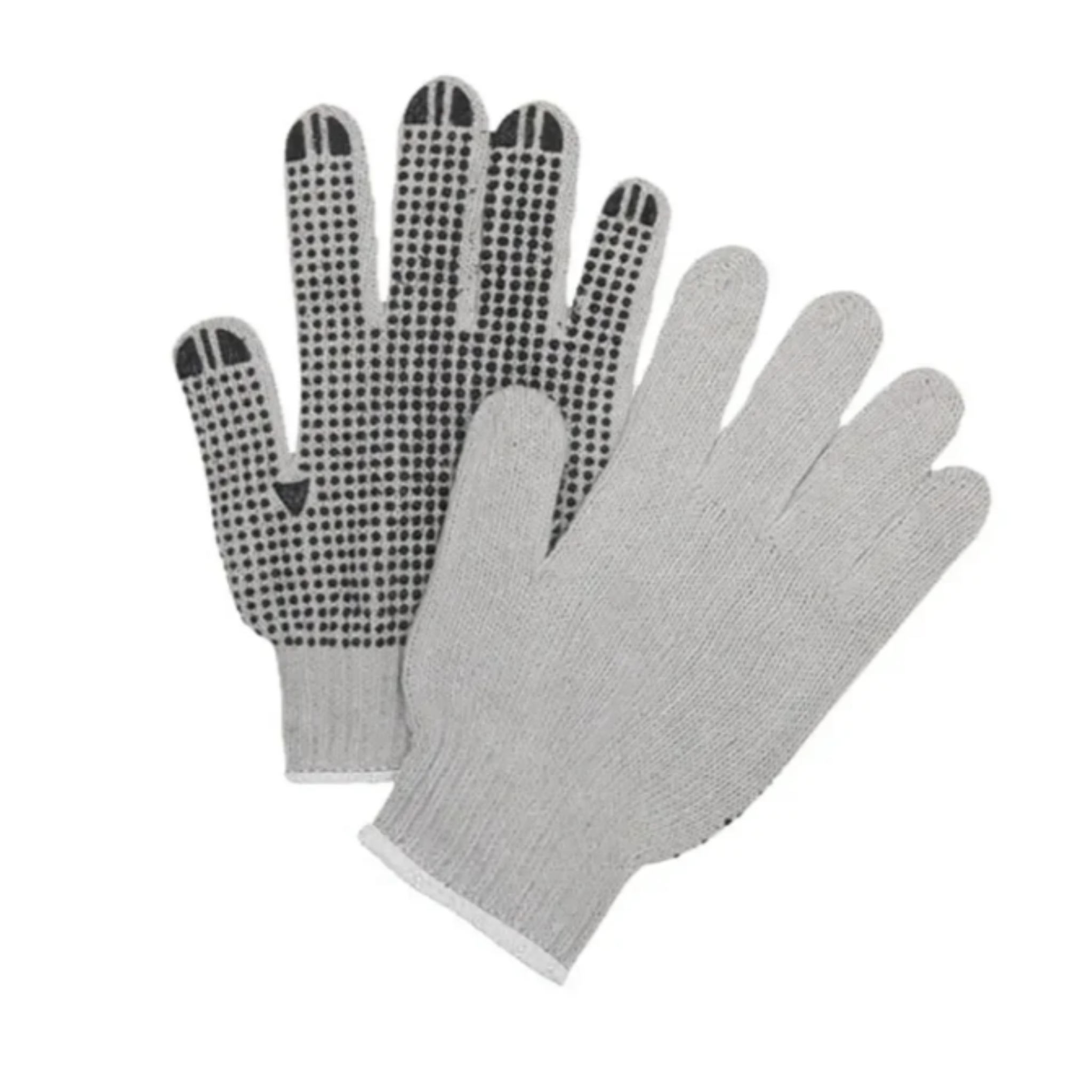 Percost™ Seamless Dotted Work Gloves – Grey 7 Gauge with White Overlock- 12/PK