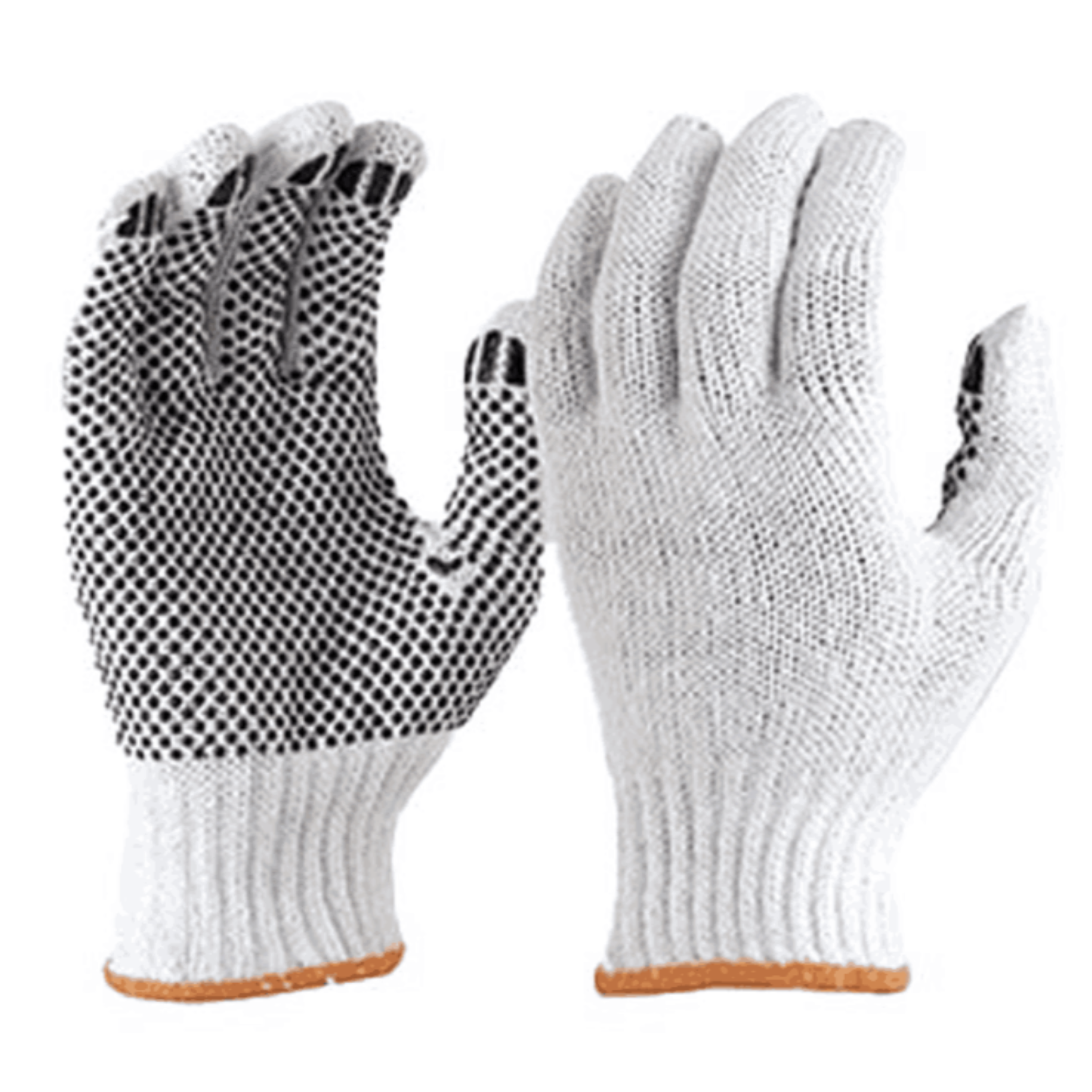 Percost™ White Dotted Seamless Work Gloves- 12/PK