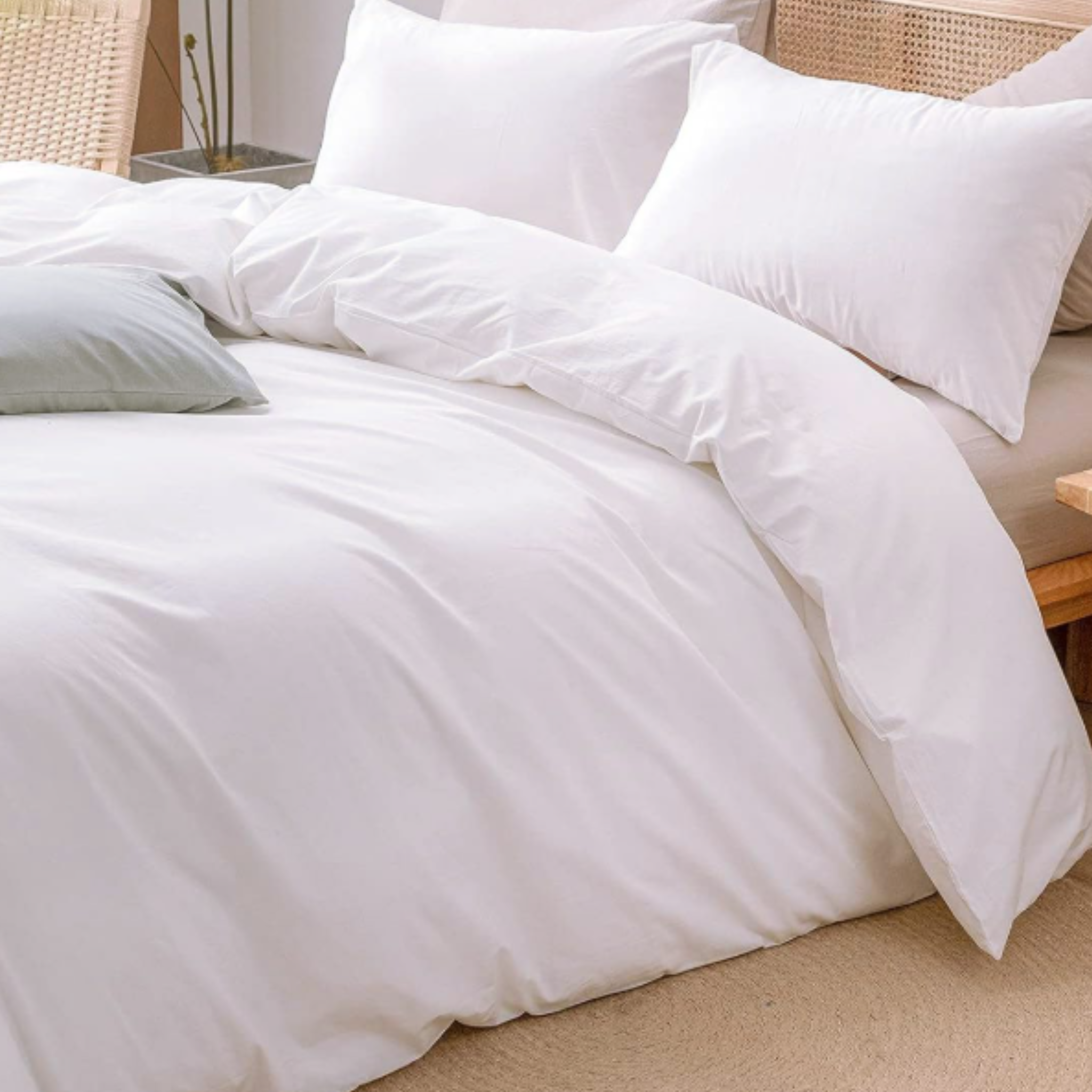 Percost Luxe™ Microfiber Duvet Cover Set Zipper – King 104″x90″-12 PC