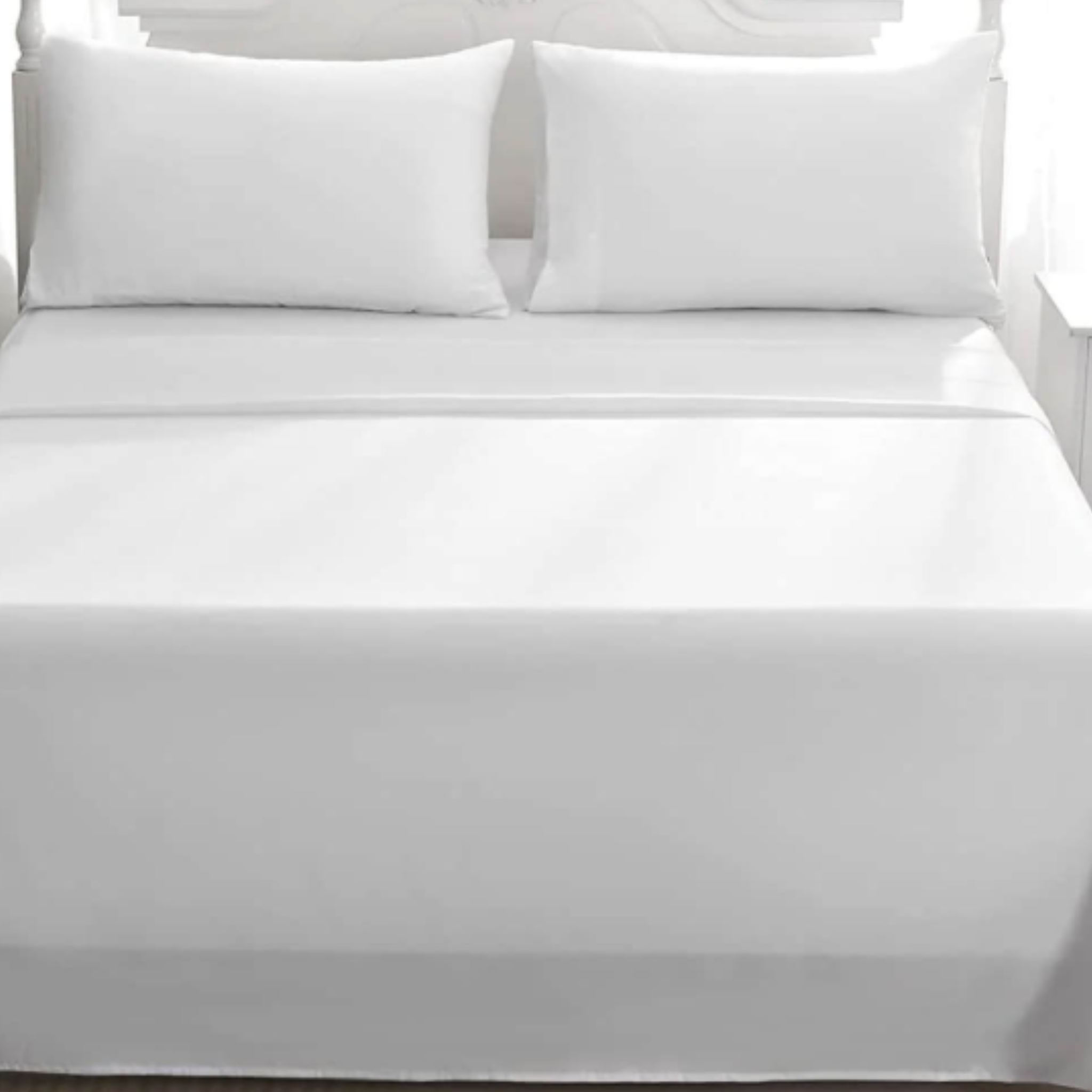 Percost Luxe™ Microfiber White Bed Sheets Double Flat – 81″x102″-12PC