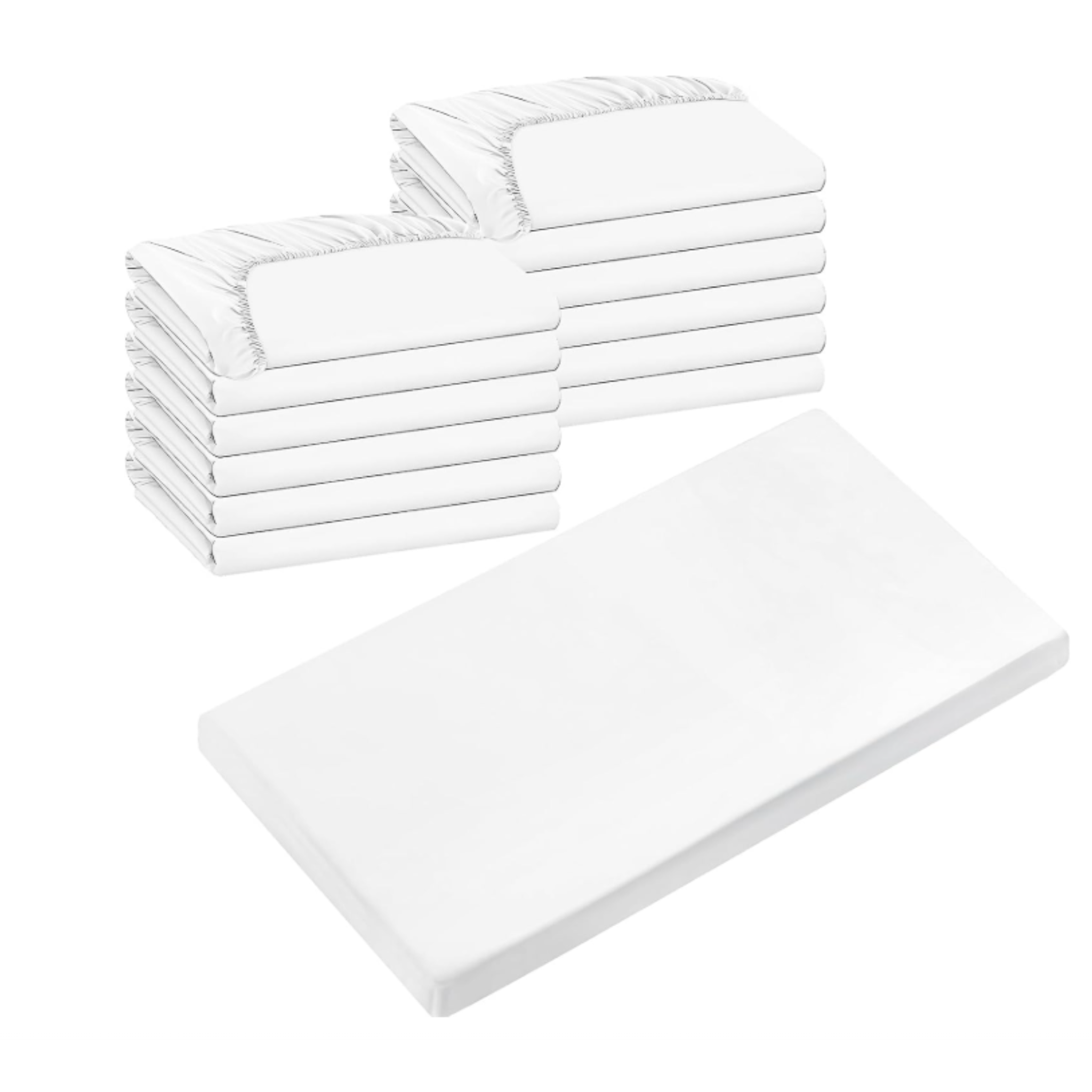 Percost 12-Pack White Daycare Cot Sheets – Soft Microfiber Nap Sheets (48" x 23.6")