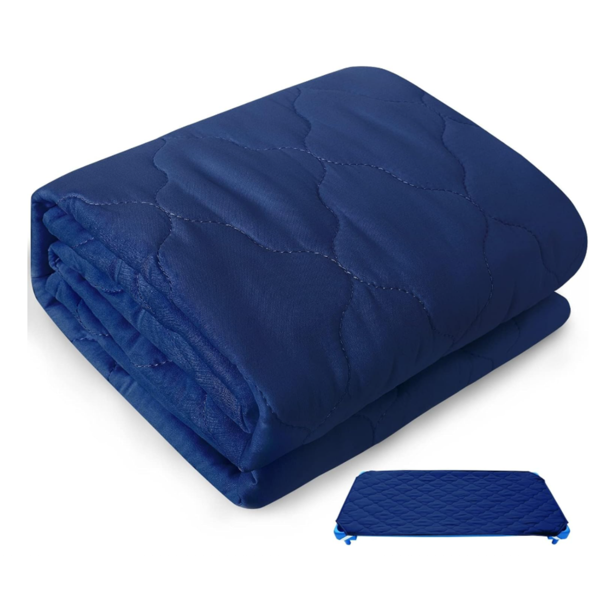 Percost Standard Daycare Cot Sheet – Quilted Navy Padded Cover (23" x 51")