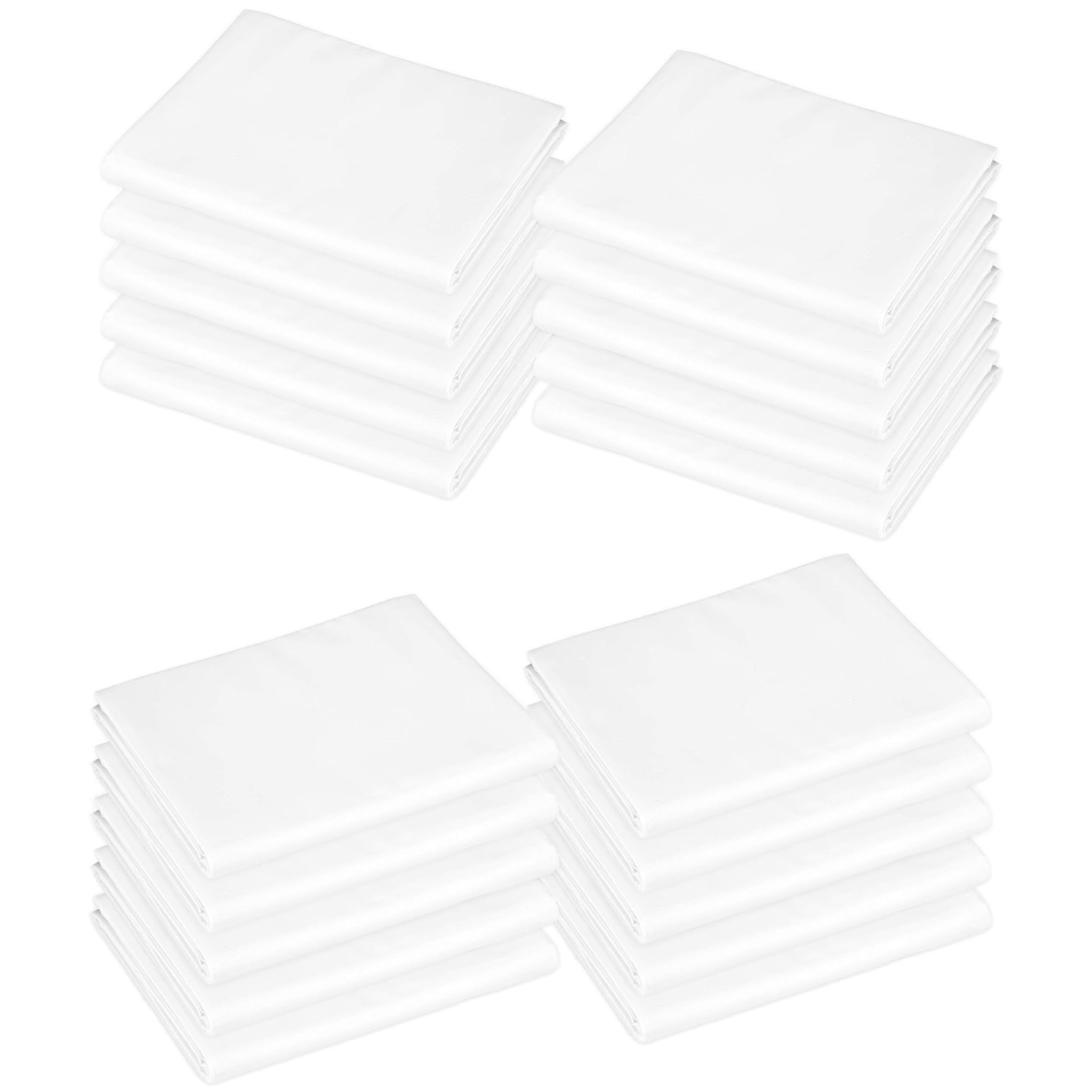 Percost 10-Pack Standard Daycare Cot Sheets – White Cotton Percale (23" x 51")