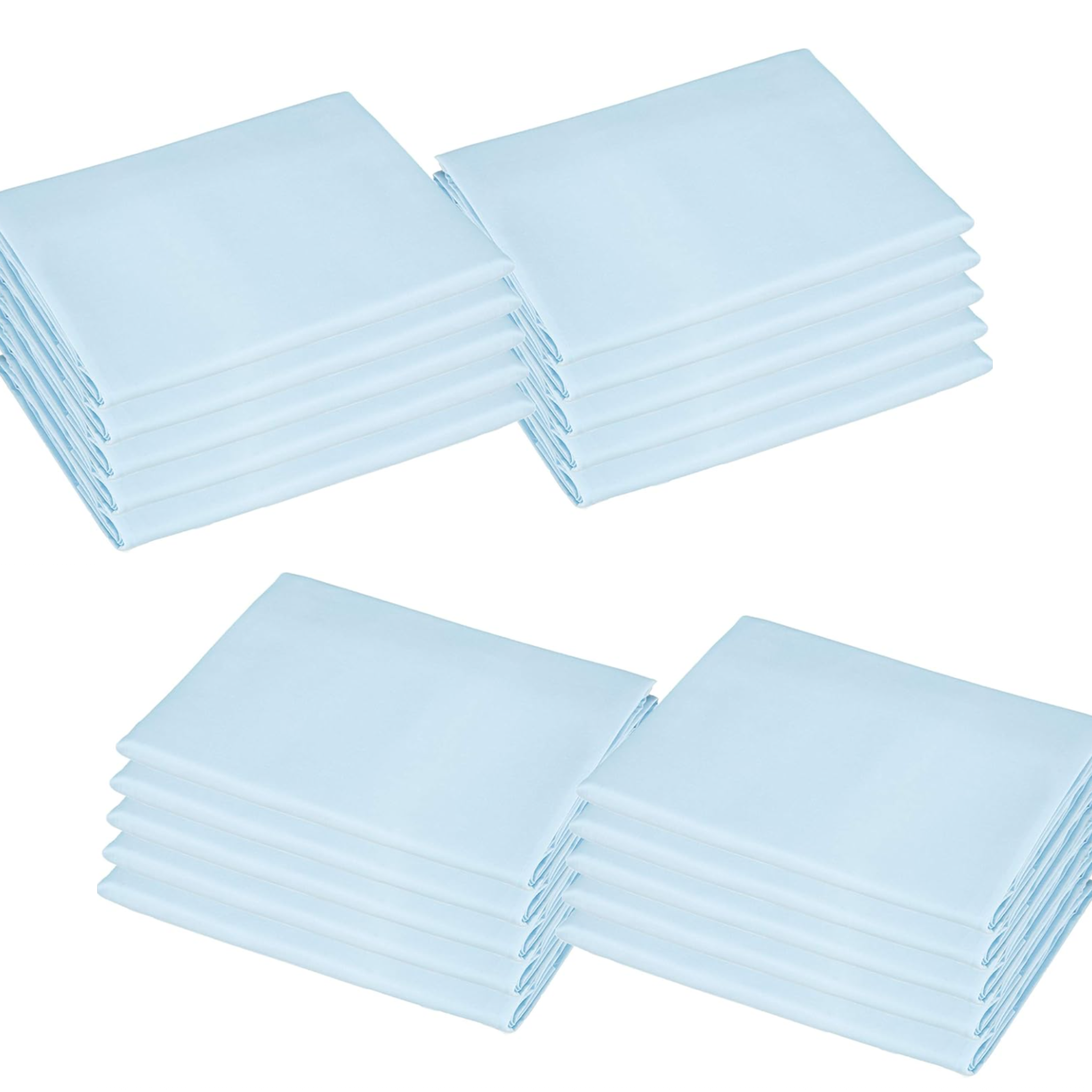 Percost 10-Pack Toddler Daycare Cot Sheets – Sky Blue Cotton Percale (23" x 40")