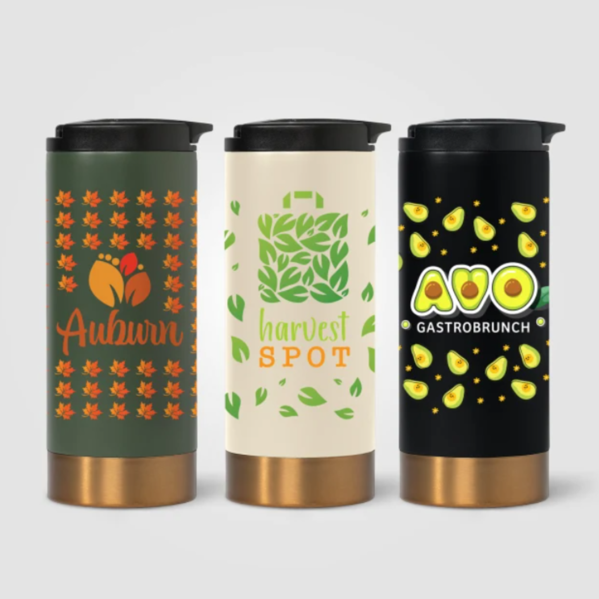Stainless Steel Copper Accent Double-Wall Tumbler – 13 oz.-MOQ-100-Assorted Colors