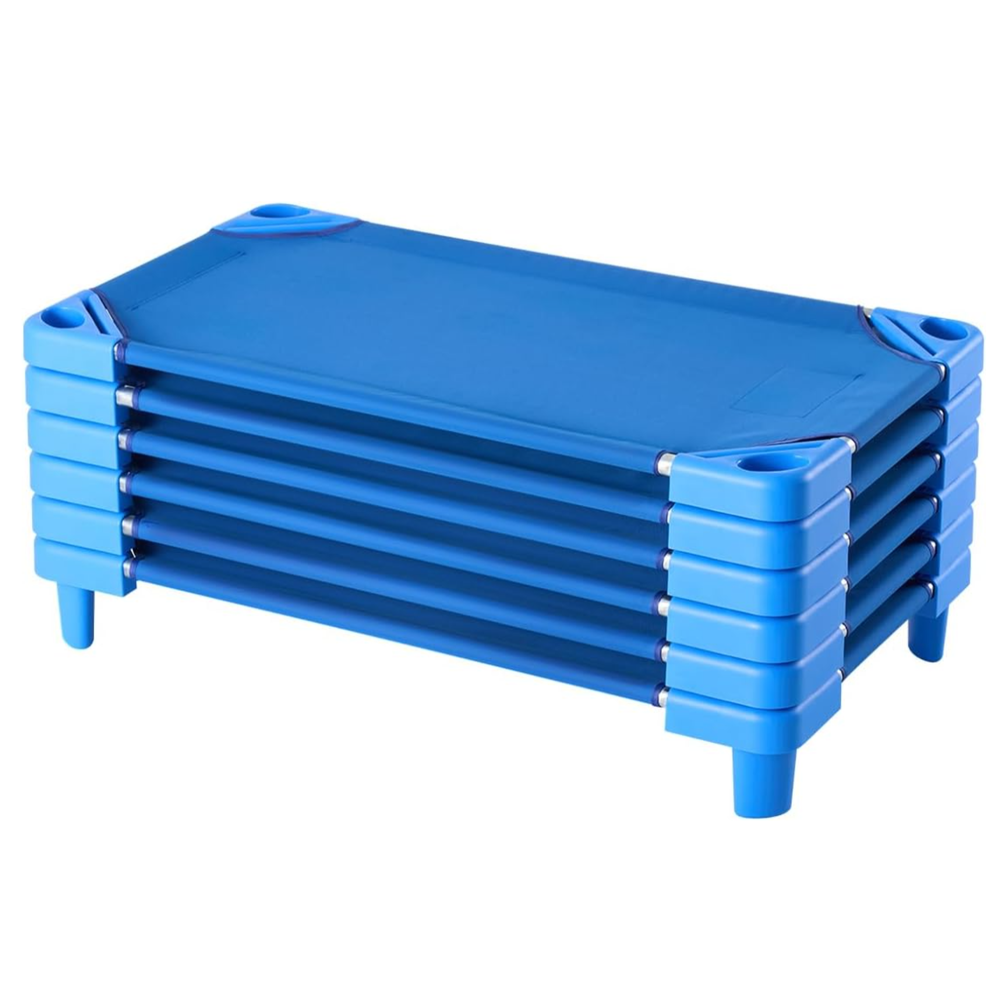 Percost 6-Pack Stackable Kiddie Daycare Cots – Blue (40" x 23")