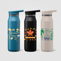 Majesty Stainless Steel Dual-Lid Handle Bottle – 25 oz.-MOQ-100