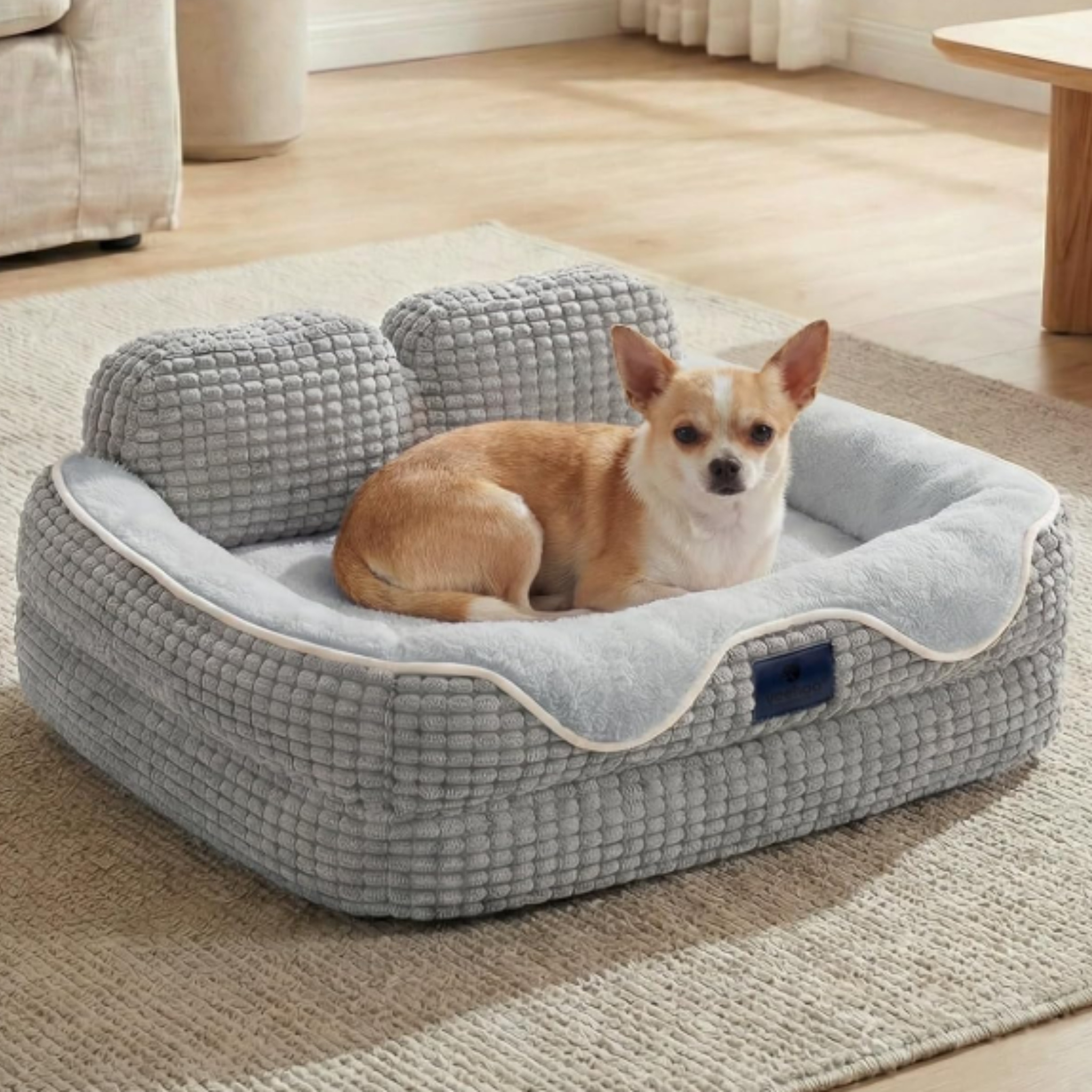 Percost™ Veehoo Orthopedic Dog Bed – Small Dogs | Grey | 60 × 45 × 20 cm