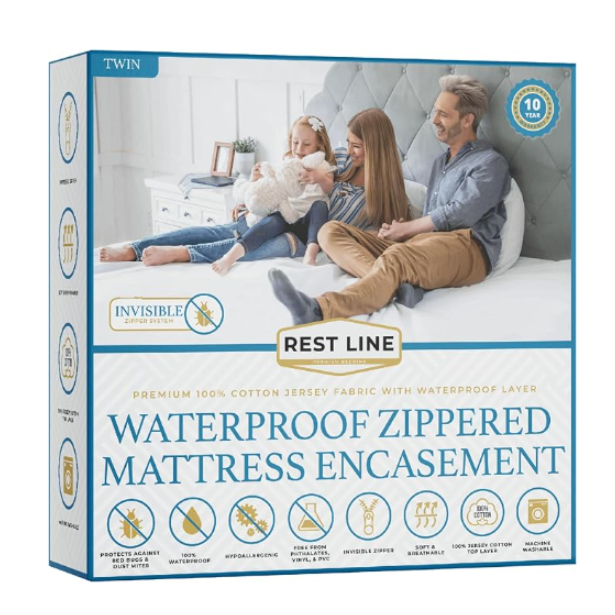 Percost™ Premium Waterproof Mattress Encasement – Zippered, All Sizes