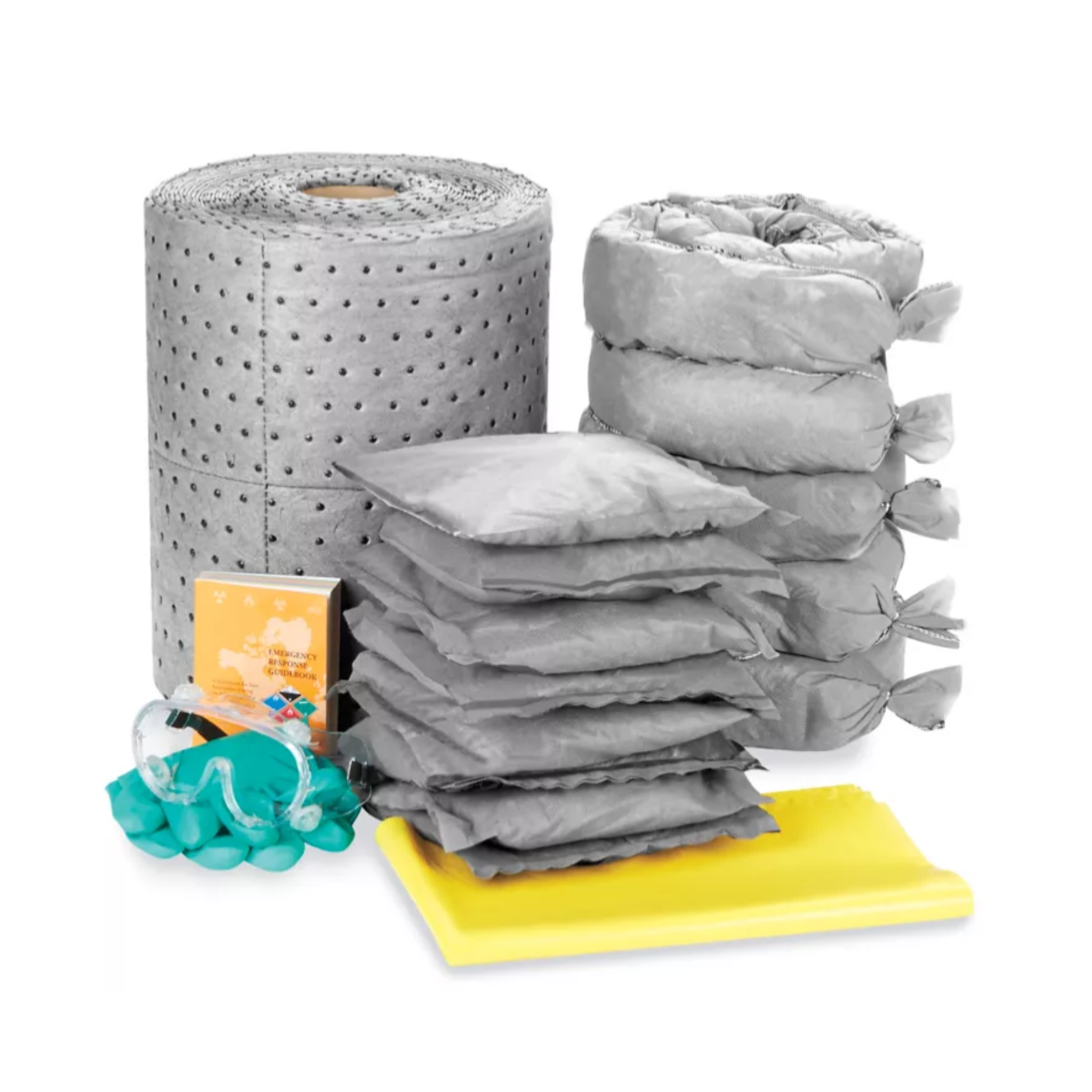 Each Universal Mobile Spill Cabinet Refill Kit includes:

1 × 15" x 73' Heavy-Duty Sorbent Roll
5 × 3" x 4' Heavy-Duty Sorbent Socks
8 × 10" x 10" Sorbent Pillows
1 pair × Nitrile Gloves
1 × Emergency Handbook
1 pair × Protective Goggles
5 × Disposal Bags